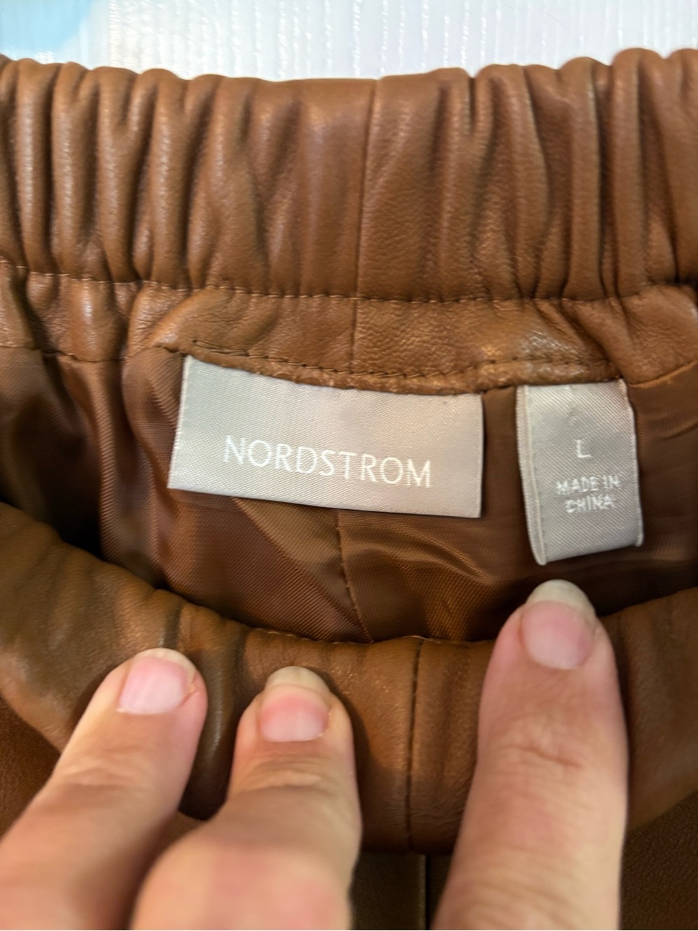 Nordstrom Brown Genuine Leather Pants - Picture 4 of 7